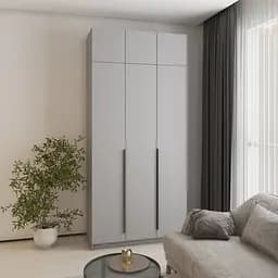 Шафа 3-дверна з антресоллю MebelStar Оскар ДСП BL-B, 4 додаткові полиці 120x52x260 см Сіра мишка (MBS-4926)