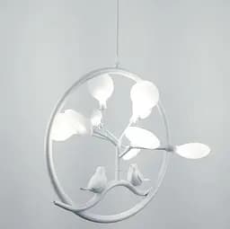 Воздушный подвес в белом корпусе с парой нежных птиц Line.F H 686/9 WT FR