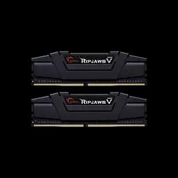 Память 16 Гб x 2 (комплект 32 Гб) DDR4, 3600 МГц, G.Skill Ripjaws V, черная, 18-22-22-42, 1,35 В, с радиатором (F4-3600C18D-32GVK)