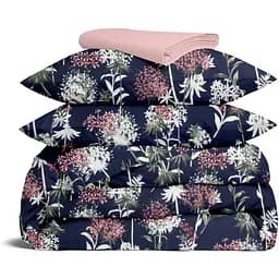 Комплект постільної білизни Cosas Botaniq garden CS3 Євро синій (KulbabkyWhiteDBlue_40Rose_200)