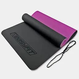 Коврик для йоги и фитнеса TPE+TC 6 мм двухслойный черный-фиолетовый EasyFit fit0025064