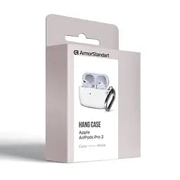 Силіконовий чохол для навушників Apple AirPods Pro 2 2022, Hang Case, білий, ультратонкий захисний кейс товщиною 2 мм, захист від подряпин, пилу та ударів, компактний, з карабіном для кріплення, ArmorStandart (ARM68586) - мініатюра 8