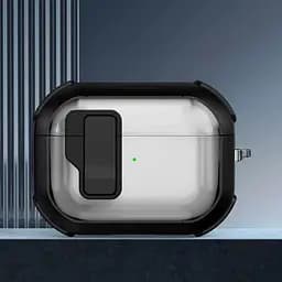 Футляр протиударний Locking Button для навушників Airpods Pro Black - мініатюра 2