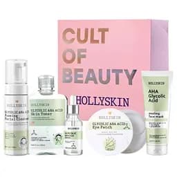 Набор косметики для лица Hollyskin Glycolic AHA Acid Care Maxi Set: Сыворотка 30 мл + Маска 100 мл + Очищающая пенка 150 мл + Тоник 250 мл + Патчи под глаза 100 pcs