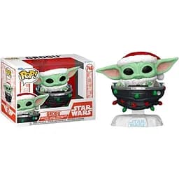 Фигурка Funko Pop Мандалорец Грогу The Mandalorian Grogu with Santa Hat in Pram 10 см FP G 746