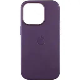 Шкіряний чохол Leather Case (AAA) with MagSafe and Animation для Apple iPhone 15 Pro (6.1) Dark Purple
