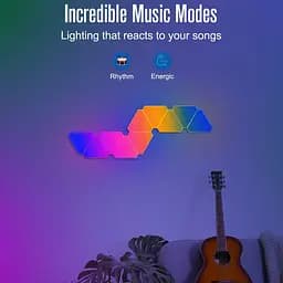 Настінний світильник Smart Triangular Quantum Light SAL-012B Bluetooth USB interface with app 6pcs White - мініатюра 4