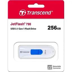 Накопичувач SSD Transcend 256GB JetFlash 790 USB 3.1 White (TS256GJF790W) (FFUFTR02113) - мініатюра 5