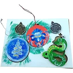 Крафтова новорічна листівка Змія казкова 20х15х0.8 см