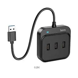 Розгалужувач usb адаптер Hoco HB31 Easy 4-in-1 converter Usb to Usb3.0+Usb2.0x3 0.2м - мініатюра 4