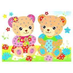 Дитяча мозаїка за номерами "Ведмежата" Bambi 13-126-5 різнокольорові камінчики