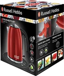 Електрочайник Russell HobbsColours Plus 1.7 л метал червоно-чорний kuh0015302 - мініатюра 6