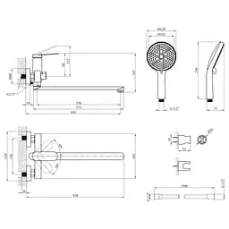 Змішувач для ванни Kroner Element 211414-0101 (CV035956) - мініатюра 8