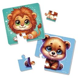Игра развивающая мягкие пазлы Львенок и медвежонок (укр)