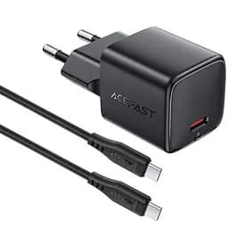 МЗП Acefast A118 PD30W GaN (1USB-C) + кабель Type-C to Type-C Black - мініатюра 2