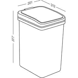 Відро для сміття MBM My Home з кришкою 15 л сіре (BIN-04 15L GRAY) - мініатюра 3