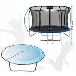 Батут із внутрішньою сіткою THUNDER Inside Elite 14FT 435 см Black/Blue - мініатюра 2