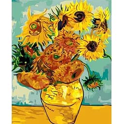 Картина по номерам Ideyka Букеты Подсолнухи Ван Гог 40х50 см KHO098