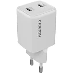 Зарядное устройство Canyon CU35CC GaN 35W 2xPD EU White (CNS-CUW35CC)