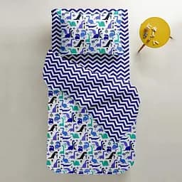 Простирадло Cosas полуторне 155х240 blue zigzag, синій (Зигзаг_синий_25) - мініатюра 4