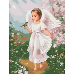 Картина по номерам Brushme Ангелочек с птичкой 30x40 см