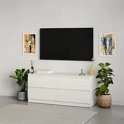 Тумба під телевізор MebelStar Нео 4Ш 120x43x53 см Аляска білий (MBS-1268)