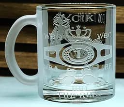 Скляна чашка 320 мл Усік Don’t push the horses подарунок для фаната боксу кухоль з гравіюванням