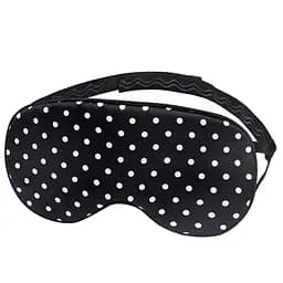 Маска для сну шовкова Чумацький Шлях з нековзкою резинкою в Подарунковій упаковці Чорний/Білий горошок (1137-02)