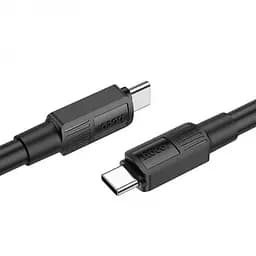 Кабель для заряджання телефонів чорний HOCO X84 Solid Type-C to Type-C 1м charging струм до 3A 60W - мініатюра 2