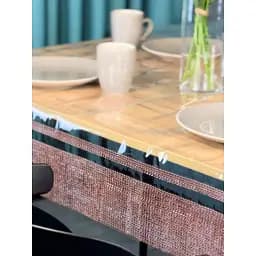 Скатертина силіконова з коричневою стразовою стрічкою подвійною 250х180 см