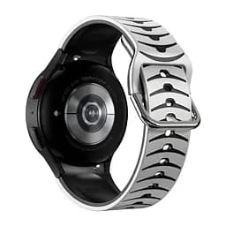 Ремінець для Samsung Galaxy Watch 5 Pro 45mm - біло-чорний ширина кріплення 20мм силікон Watchbands Scales (W18-4WB69911119) - мініатюра 2