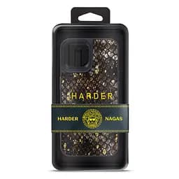 Кожаный чехол для Apple iPhone 14, Harder Nagas, черный, термополиуретан ТПУ + экокожа с имитацией кожи Наги, панель, защита корпуса, противоударный, микрофибра, рамка вокруг камеры, защита всего корпуса, (ARM76747) - мініатюра 3