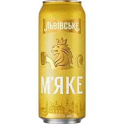Пиво Львівське Мягкое, светлое, 4,2%, ж/б, 0,48 л