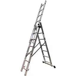 Драбина алюмінієва трисекційна GTM KME307 3x7 сходинок 1.9-4.07м (KME307) (39944)