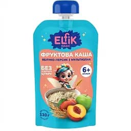 Уцінка. Каша фруктова Elfik Magic Яблуко-персик-мультизлак 110 г 9 шт.