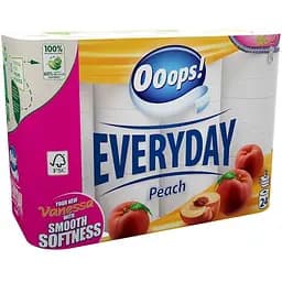 Туалетний папір Ooops! EveryDay Peach тришаровий 24 рулони
