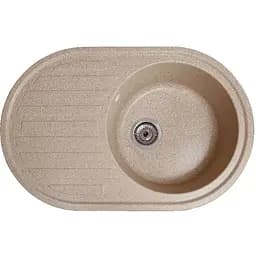 Гранітна кухонна мийка Romzha Elegancia 77 Bezhvy (401) з крилом