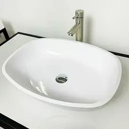 Умивальник накладний Adamant Amarant White 540x410x130мм, штучний камінь 54 см - мініатюра 4