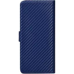 Чохол-книжка Toto Book Carbon Fiber Universal Cover 5.5-5.7" Navy Blue - мініатюра 2