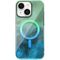 Чохол TPU Epik Shiny Mountain (MagFit) для Apple iPhone 14/13 (6.1) Green/Blue