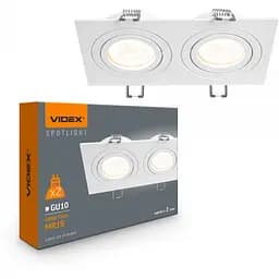 Світильник Videx під лампу 2xGU10 врізний Білий (VL-SPF23S-W)