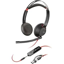 Гарнітура Poly комп'ютерна стерео On-ear Blackwire 5220 USB-A USB-C 3.5 мм односпрямована noise canceling чорна
