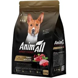 Сухой полнорационный корм для собак средних пород AnimAll со свежей индейкой и ягненком 2.5 кг