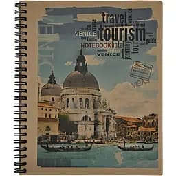 Зошит Buromax Kraft на пружині А5, 80 аркушів в асортименті (BM.2415)