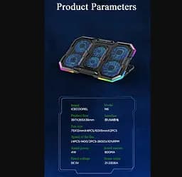 Охолоджувальна підставка для ноутбука 15-17.3 дюйми Ice Coorel N6 RGB - мініатюра 9