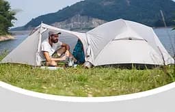Намет Naturehike Mongar NH17T007-M надлегкий двомісний з футпринтом 20D сiрий - мініатюра 3
