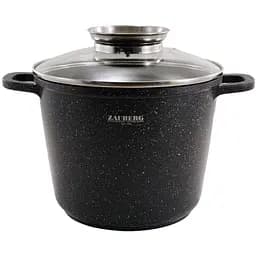 Каструля Zauberg алюмінієва 4.0 л 24 см глибока з мармуровим покриттям індукційна (0620-BL)