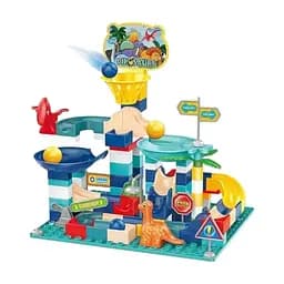 Детский конструктор 222 B-99, лабиринт с горками и фигурками динозавров, 111 элементов