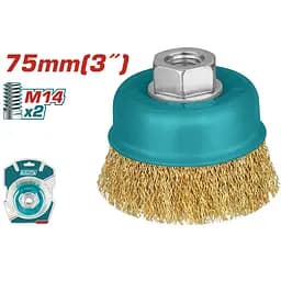 Щітка чашкова дротяна Total 75 мм для КШМ М14 (TAC31031)