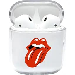 Прозорий силіконовий чохол Apple AirPods з малюнком Ролінг Стоунз (KAP1144)